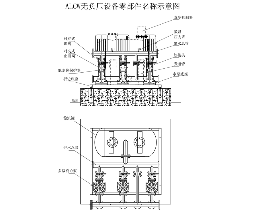 無負(fù)壓設(shè)備零部件示意圖